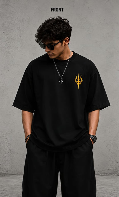 Har Har Mahadev Oversized Graphic T-Shirt – Black | KAROLIX